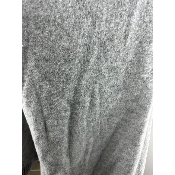 L.L. Bean 100% Cashmere Gray Open Front Cardigan Sweater Women's Medium Pockets - Picture 13 of 16